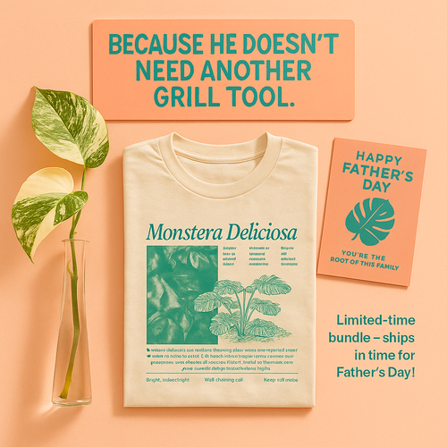 Father’s Day Gift Set — Variegated Monstera Albo Cutting + Premium T-Shirt